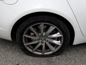 jag flat tyre White Jaguar XF
