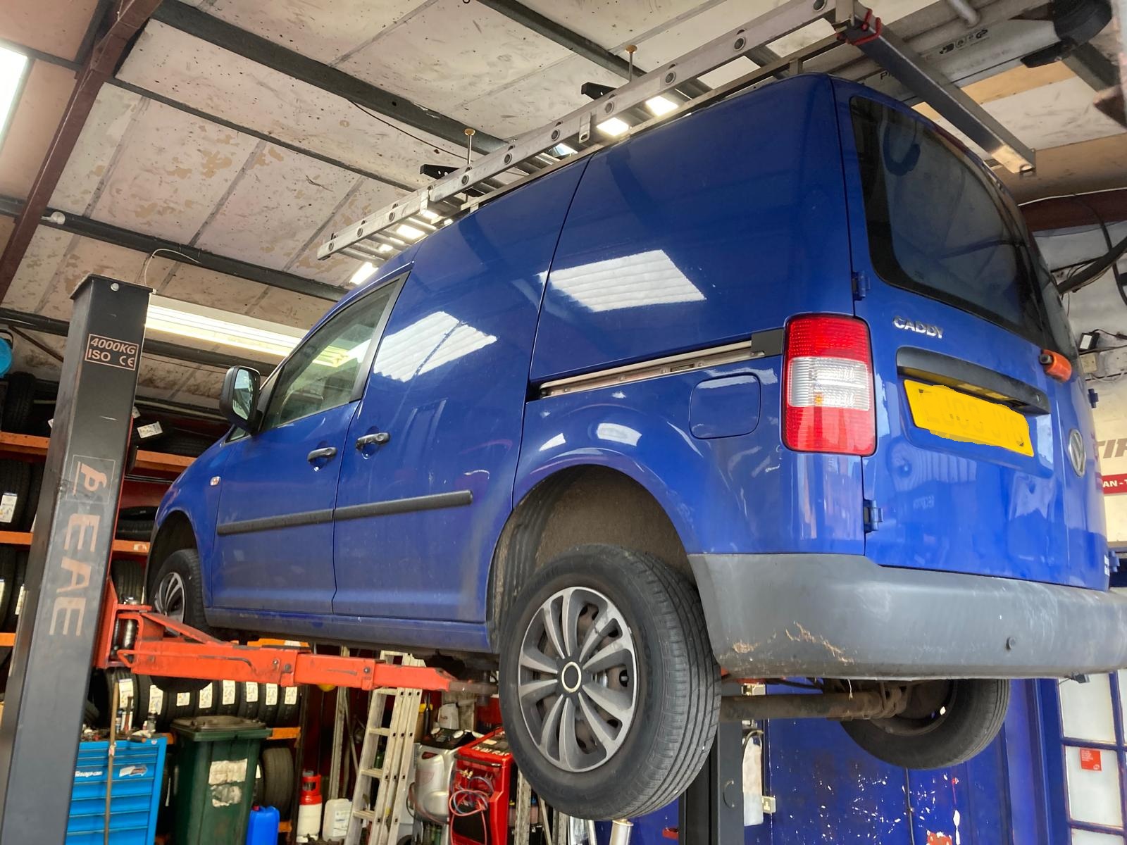 VW Caddy for New Exhaust System